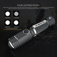 Thumbnail for 600 Lumens Tactical Flashlight - 90° Rotatable, 4 Light Mode