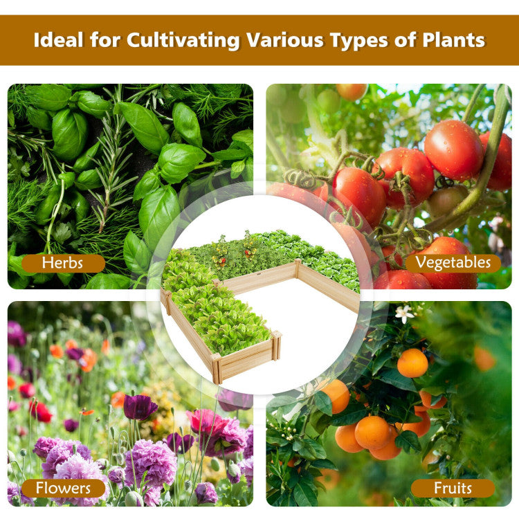 U-Shaped Wooden Garden Raised Bed