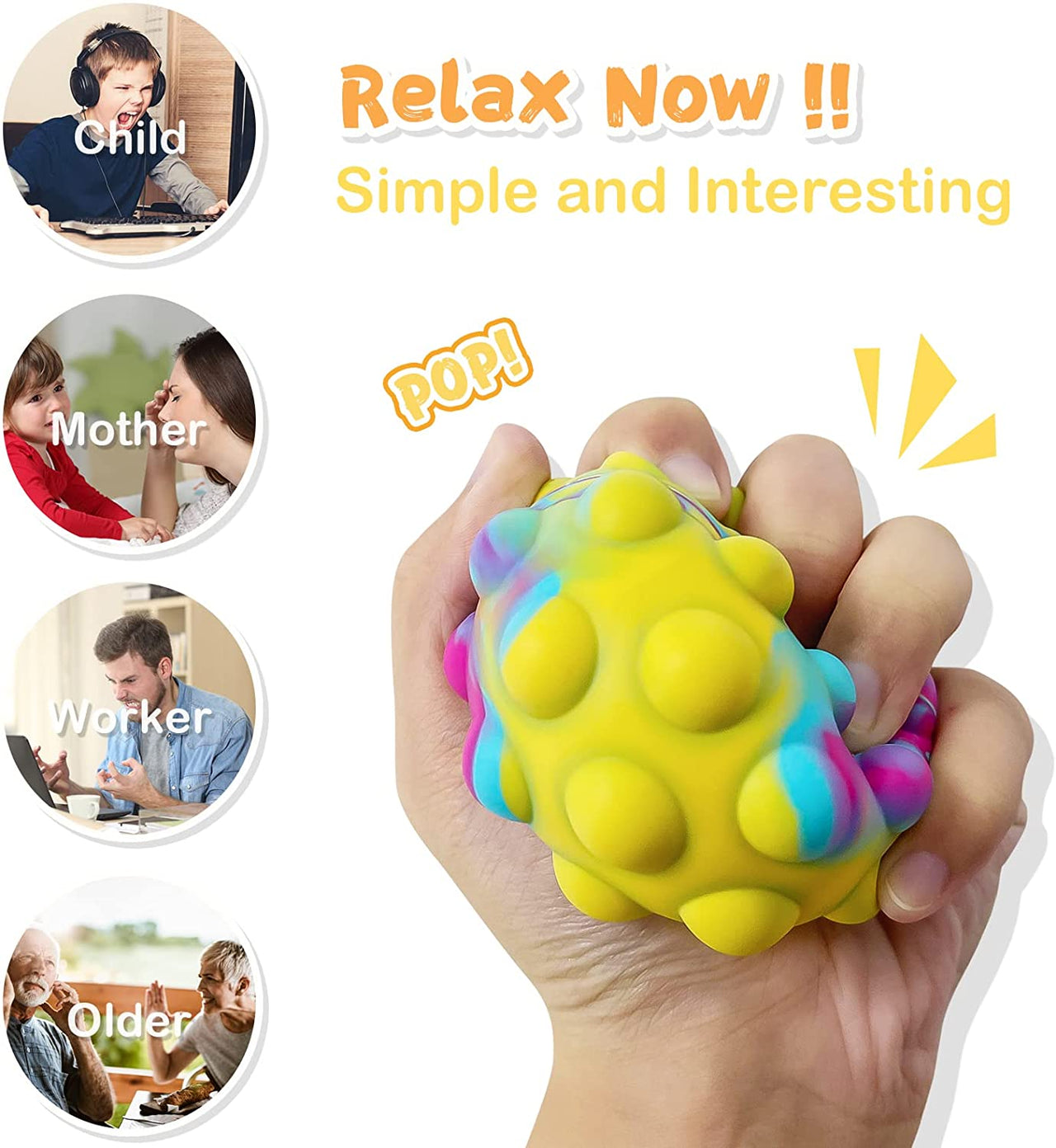 PCS Pop Stress Balls Fidget Toy PeekWise