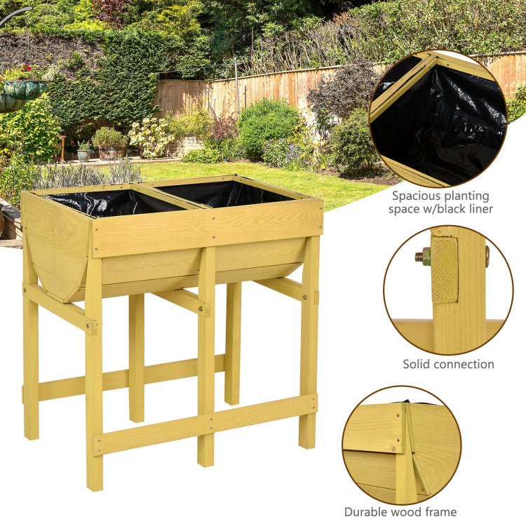 Raised Wooden Planter with Liner
