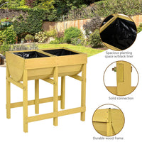 Thumbnail for Raised Wooden Planter with Liner