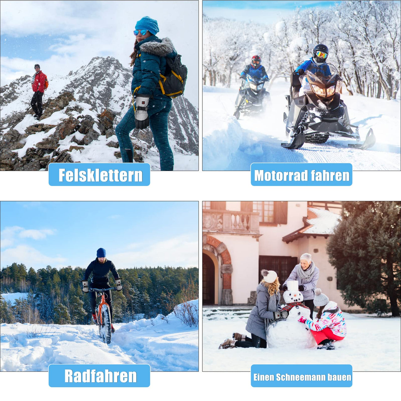 Adjustable Temp 40-55 °C Heated Gloves