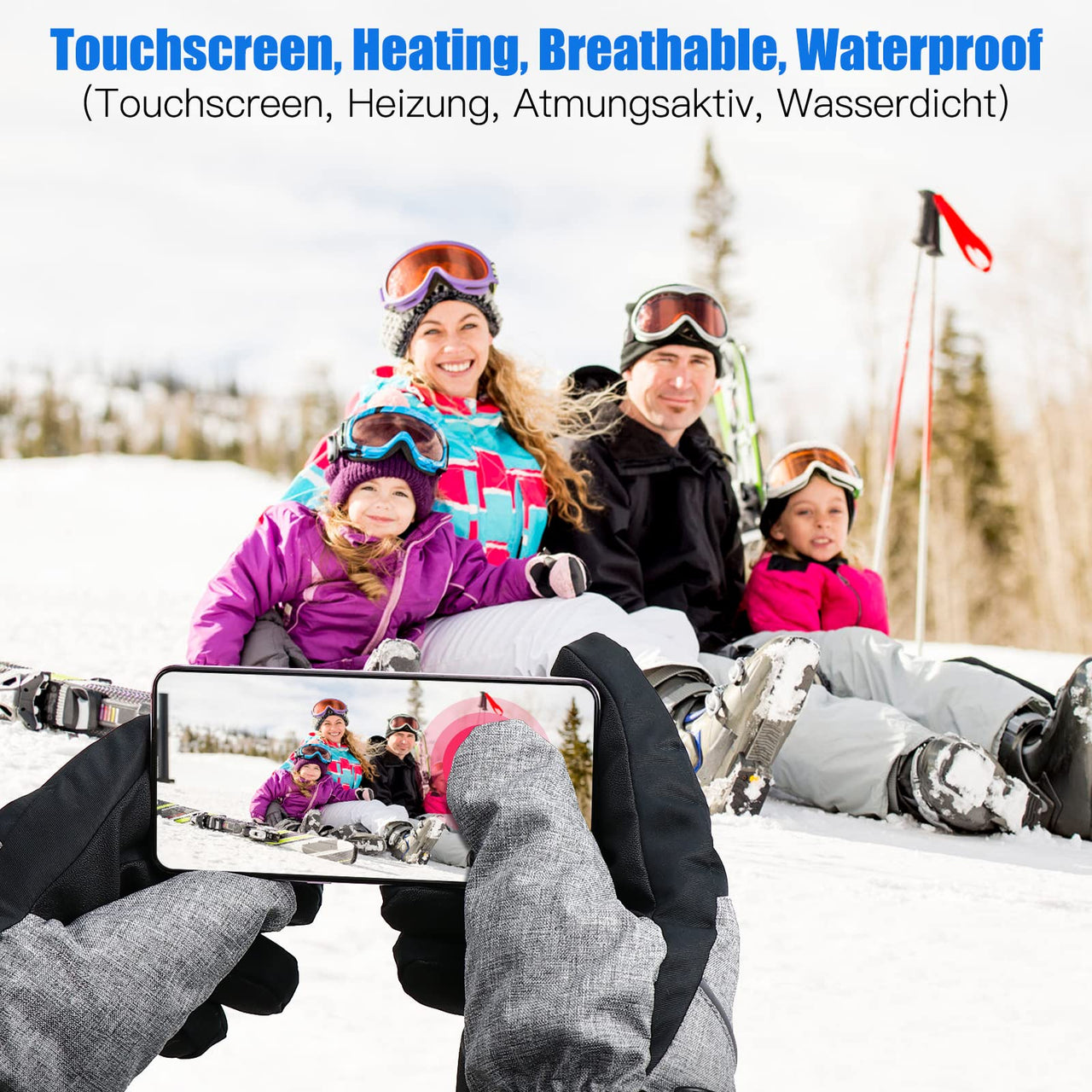 Adjustable Temp 40-55 °C Heated Gloves