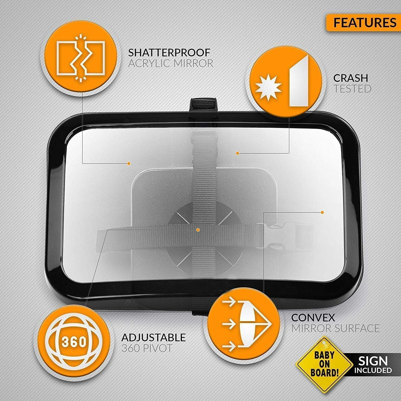 Baby Backseat Safety Mirror PeekWise