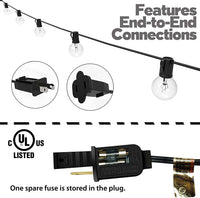 Thumbnail for 25FT Globe String Lights with Bulbs for Indoor/Outdoor Waterproof Connectable Hanging Lights for Backyard Porch Balcony Party Decor