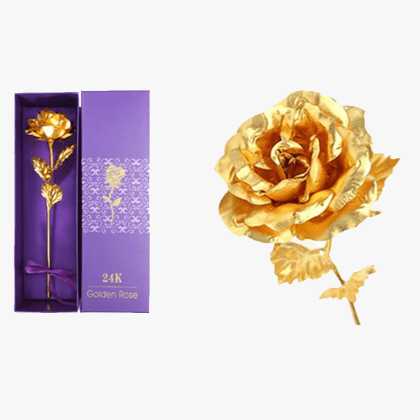 24K Gold Dipped Real Preserved Rose