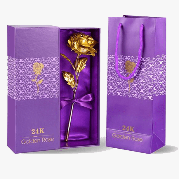 24K Gold Dipped Real Preserved Rose