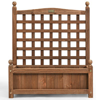 Thumbnail for Solid Wood Planter Box with Trellis