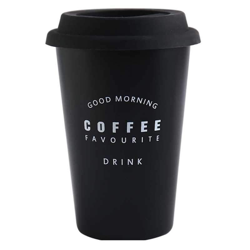 Travel Mug with Lid & Reusable Straw
