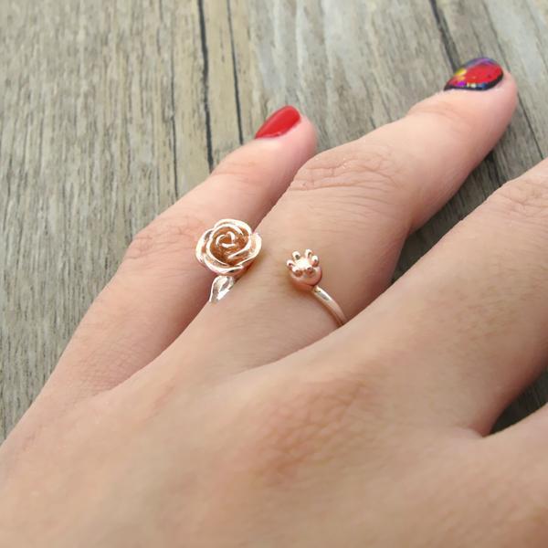 Adjustable Rose Bud Ring