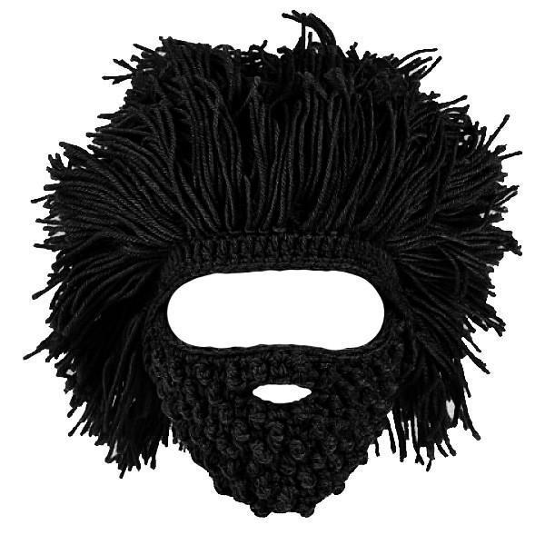 Afro Hair and Beard Knitted Beanie