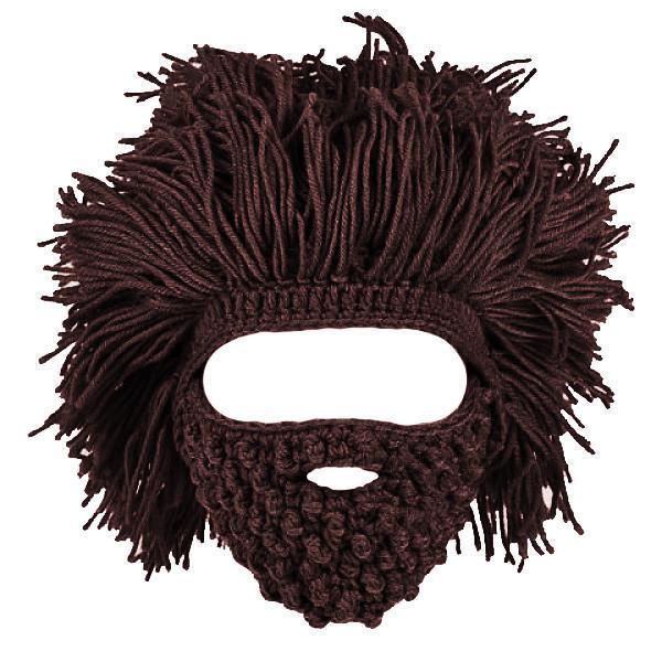 Afro Hair and Beard Knitted Beanie