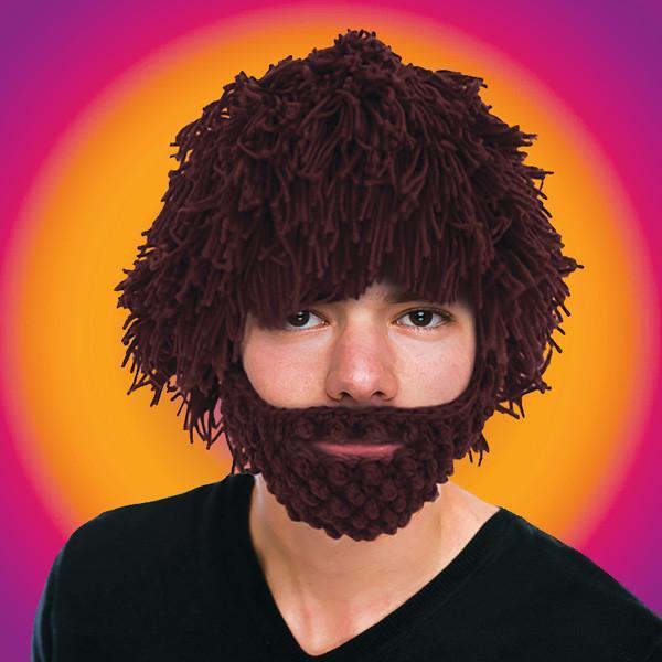 Afro Hair and Beard Knitted Beanie