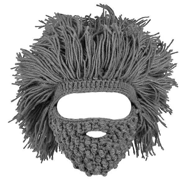 Afro Hair and Beard Knitted Beanie