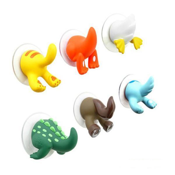 Animal Tail Wall Suction Hooks (Set of 6)