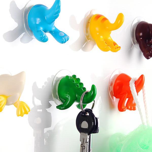 Animal Tail Wall Suction Hooks (Set of 6)