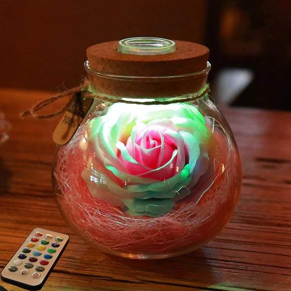 Bloom - LED Rose Bottle Lamp