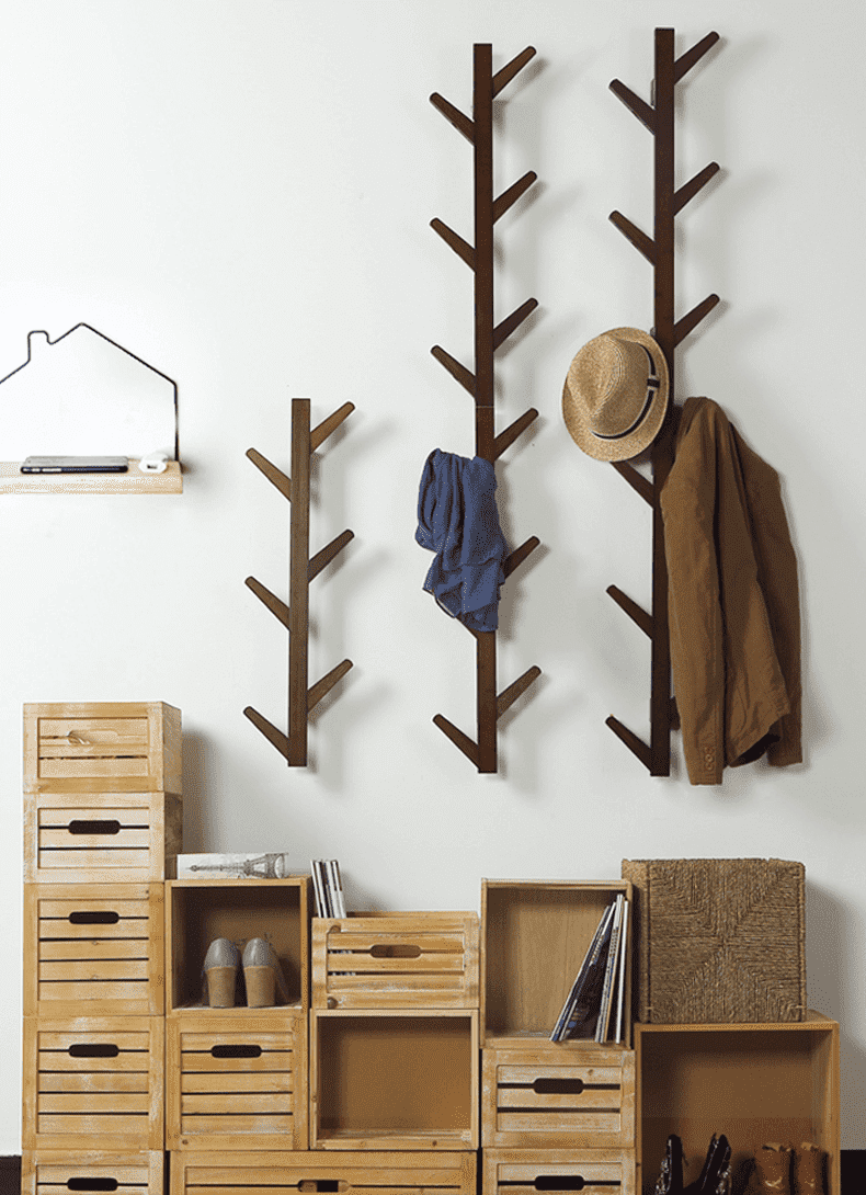 Bamboo Wall Mounted Coat Hanger PeekWise