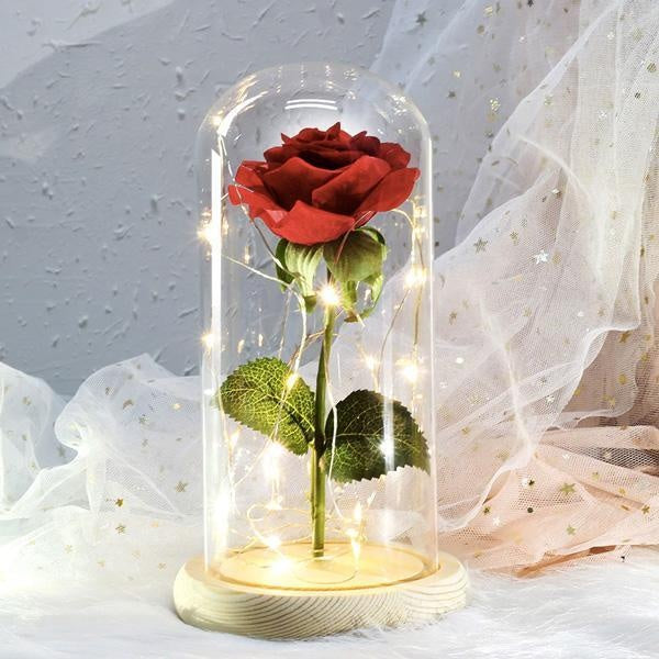 Beauty And The Beast Rose Glass Dome Light