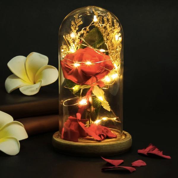 Beauty And The Beast Rose Glass Dome Light