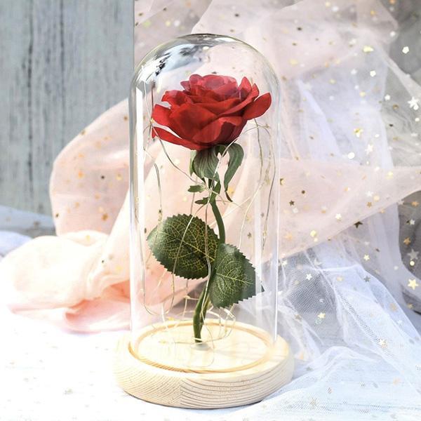 Beauty And The Beast Rose Glass Dome Light