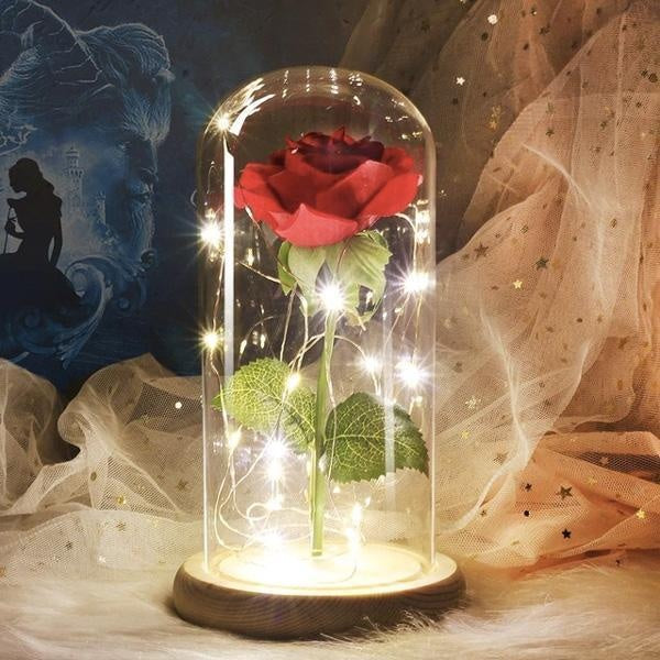 Beauty And The Beast Rose Glass Dome Light