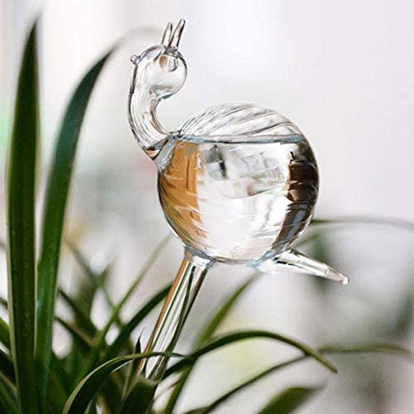 Bird Snail Self Watering Glass Globe