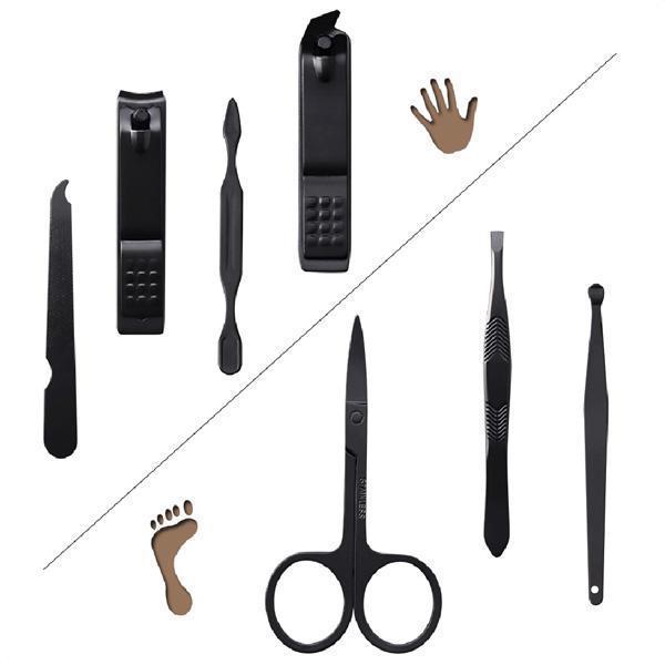 Black Manicure Pedicure Grooming Travel Set (Set of 7)