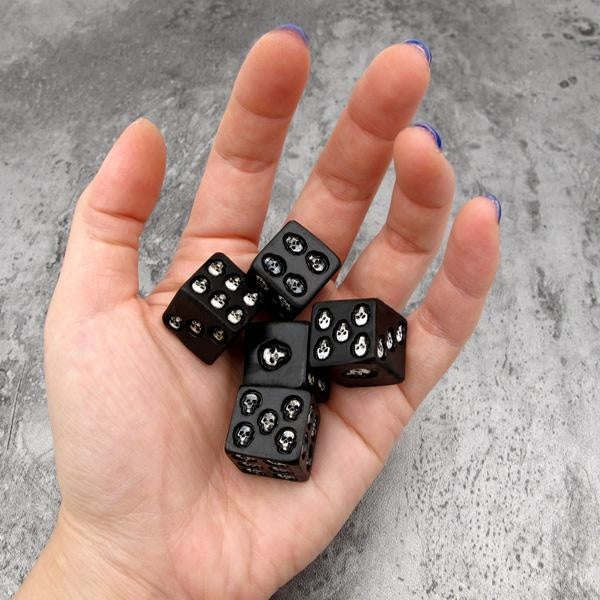 Handmade Black Skull Dice Set