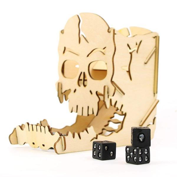 Handmade Black Skull Dice Set