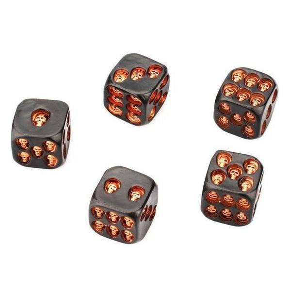 Handmade Black Skull Dice Set