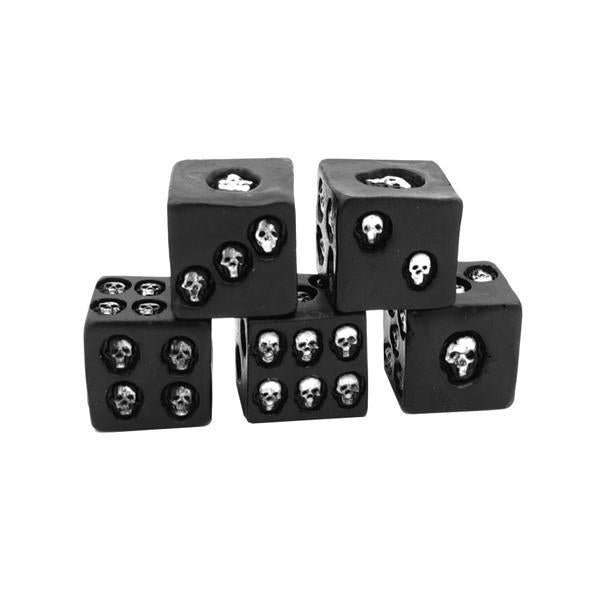 Handmade Black Skull Dice Set