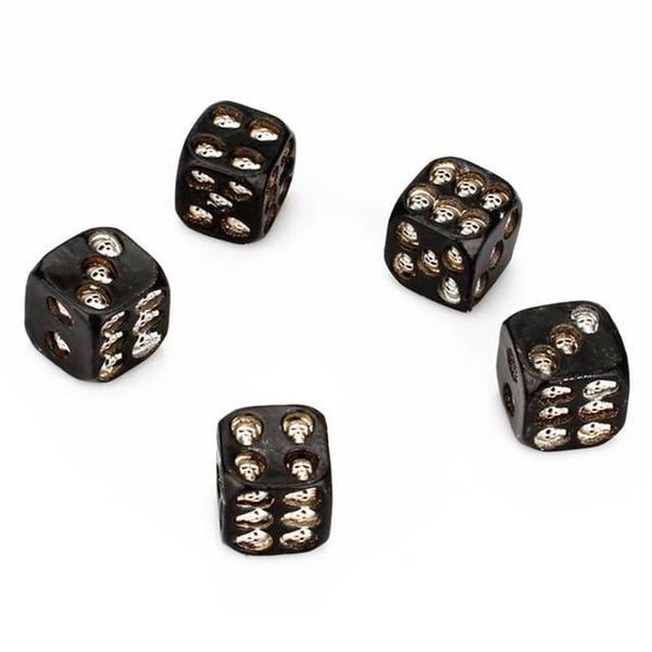 Handmade Black Skull Dice Set