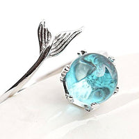 Thumbnail for Blue Crystal 925 Silver Mermaid Ring