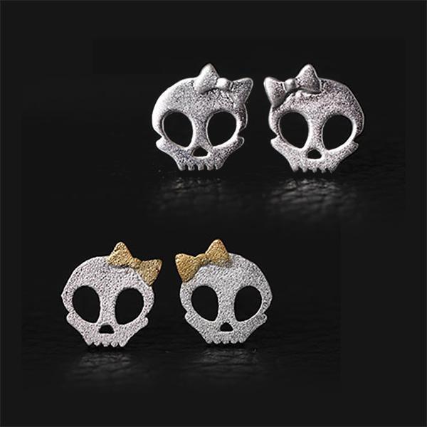 Bow Skull Earrings (Various Color)
