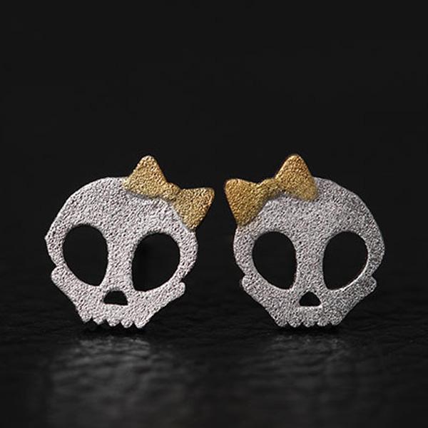 Bow Skull Earrings (Various Color)