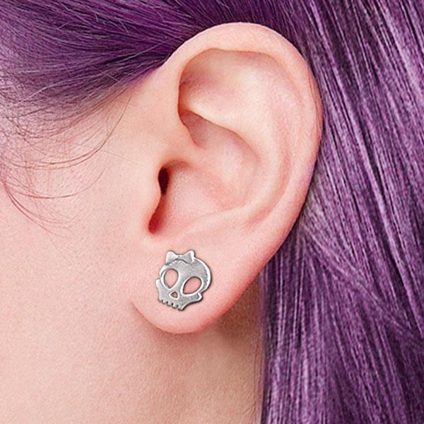 Bow Skull Earrings (Various Color)
