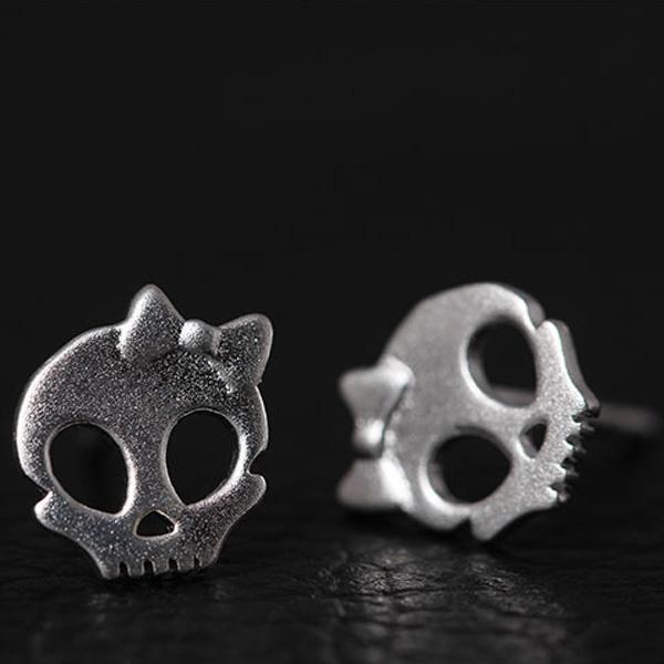 Bow Skull Earrings (Various Color)
