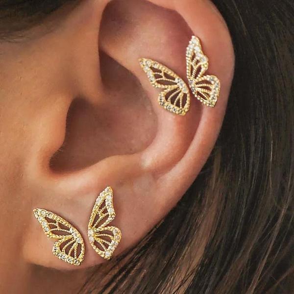 Butterfly Wing Stud Earrings