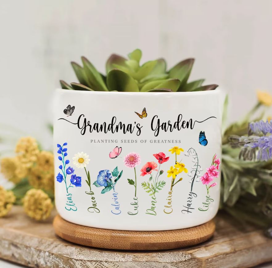 Personalized Grandma's Garden Plant Pot