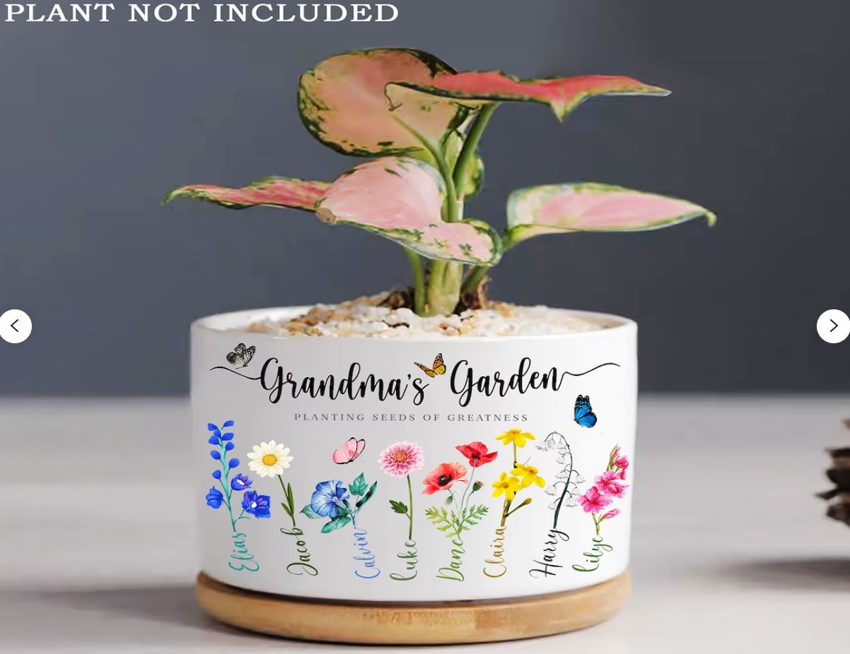 Personalized Grandma's Garden Plant Pot