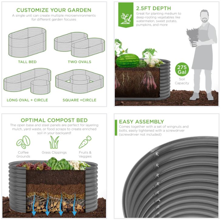 Raised Oval Garden Bed