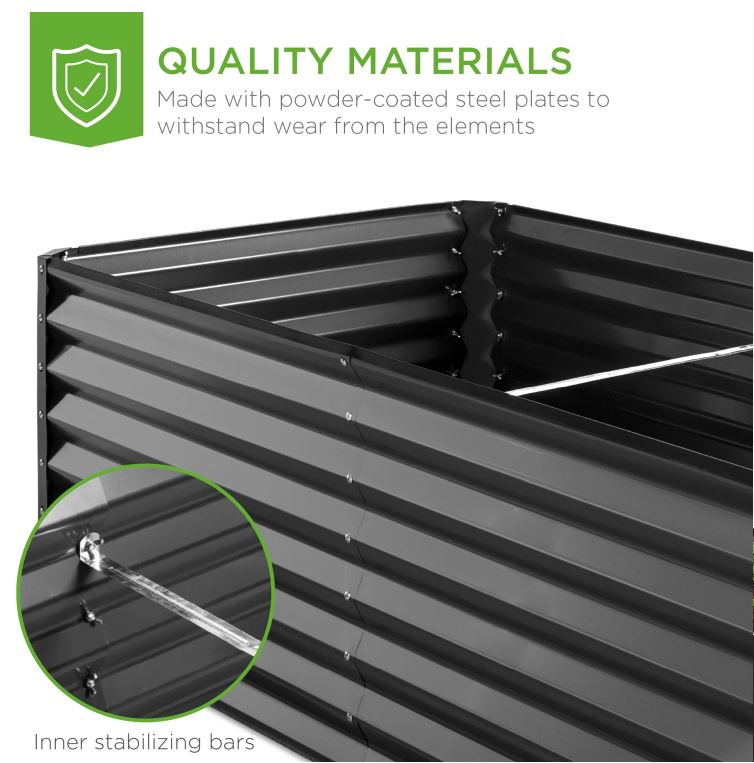 6x3x2ft Metal Raised Garden Bed