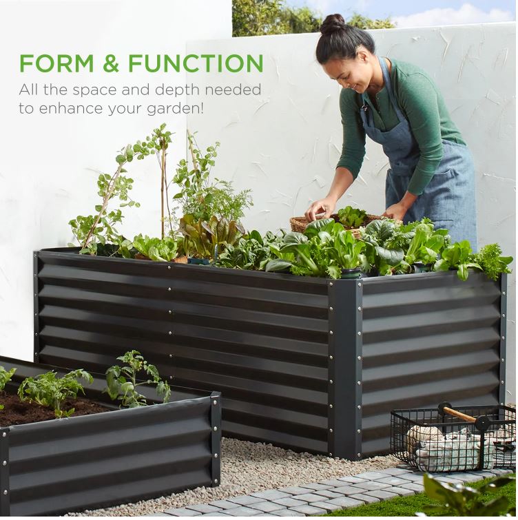 6x3x2ft Metal Raised Garden Bed