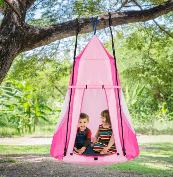 Kids Hanging Chair Swing Tent Set