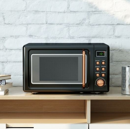 700W Glass Turntable Retro Countertop Microwave Oven