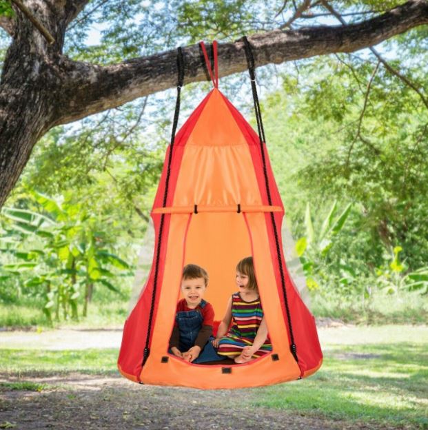 Kids Hanging Chair Swing Tent Set