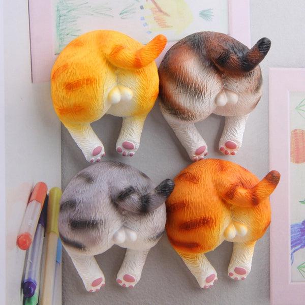 Cat Butt and Balls Fridge Magnets (Set of 4)