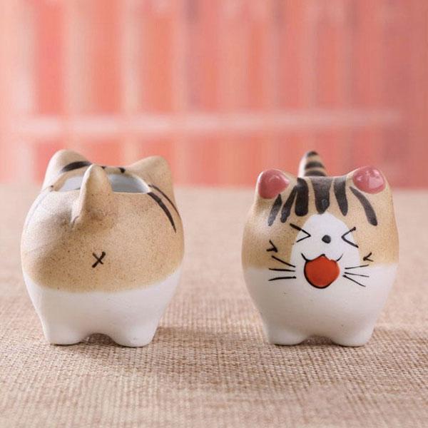 Cat Ceramic Planter Pot Terrarium