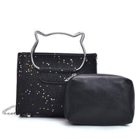 Thumbnail for Cat Handle Glittery Shoulder Bag With Clutch